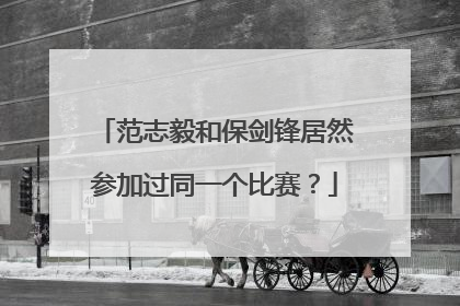 范志毅和保剑锋居然参加过同一个比赛？