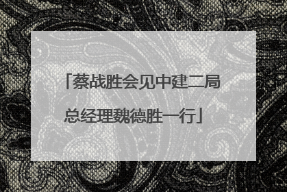 蔡战胜会见中建二局总经理魏德胜一行