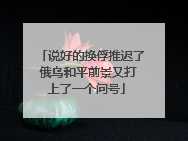 说好的换俘推迟了 俄乌和平前景又打上了一个问号