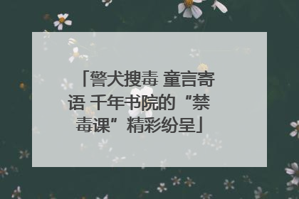 警犬搜毒 童言寄语 千年书院的“禁毒课”精彩纷呈