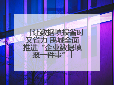 让数据填报省时又省力 禹城全面推进“企业数据填报一件事”