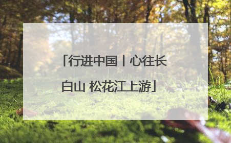 行进中国丨心往长白山 松花江上游