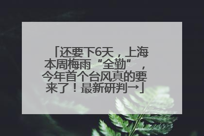 还要下6天，上海本周梅雨“全勤”，今年首个台风真的要来了！最新研判→