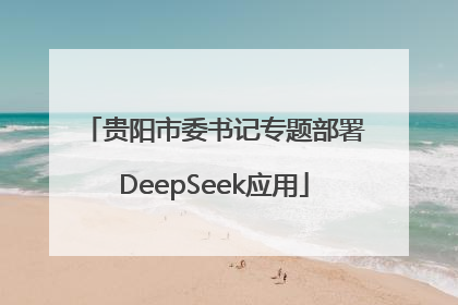 贵阳市委书记专题部署DeepSeek应用