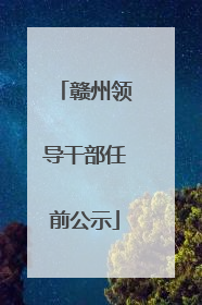 赣州领导干部任前公示