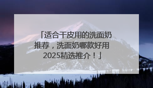 适合干皮用的洗面奶推荐，洗面奶哪款好用2025精选推介！