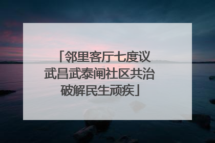 邻里客厅七度议 武昌武泰闸社区共治破解民生顽疾