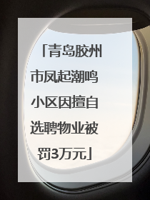 青岛胶州市凤起潮鸣小区因擅自选聘物业被罚3万元