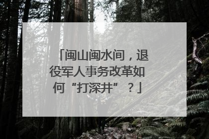 闽山闽水间，退役军人事务改革如何“打深井”？