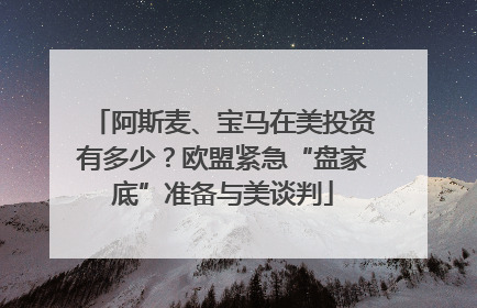 阿斯麦、宝马在美投资有多少？欧盟紧急“盘家底”准备与美谈判