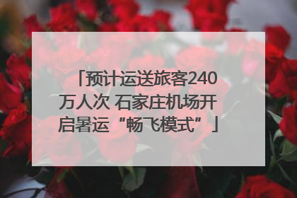 预计运送旅客240万人次 石家庄机场开启暑运“畅飞模式”