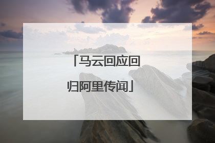 马云回应回归阿里传闻