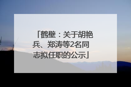 鹤壁：关于胡艳兵、郑涛等2名同志拟任职的公示