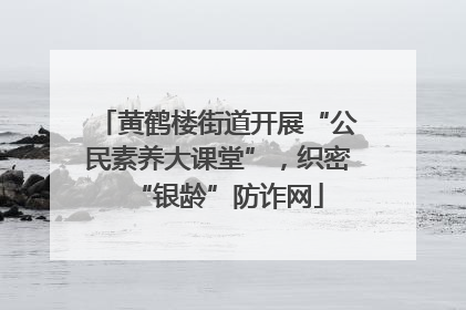黄鹤楼街道开展“公民素养大课堂”，织密“银龄”防诈网