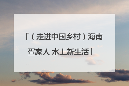 （走进中国乡村）海南疍家人 水上新生活