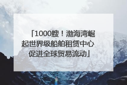 1000艘！渤海湾崛起世界级船舶租赁中心 促进全球贸易流动