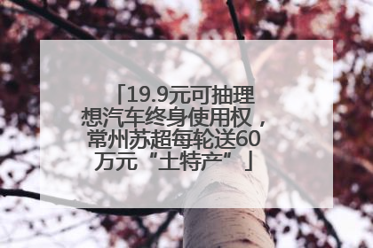 19.9元可抽理想汽车终身使用权，常州苏超每轮送60万元“土特产”