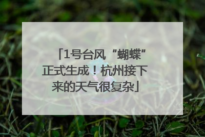 1号台风“蝴蝶”正式生成！杭州接下来的天气很复杂