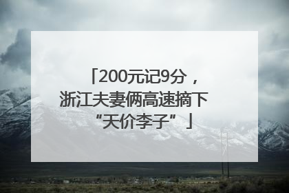 200元记9分，浙江夫妻俩高速摘下“天价李子”