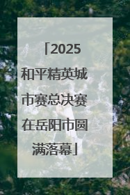 2025和平精英城市赛总决赛在岳阳市圆满落幕