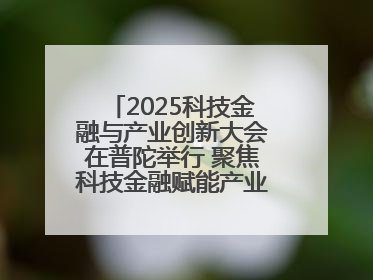 2025科技金融与产业创新大会在普陀举行 聚焦科技金融赋能产业升级之策