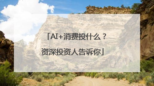 AI+消费投什么？资深投资人告诉你